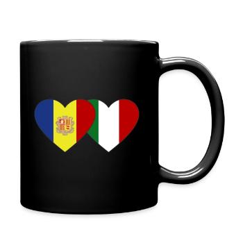 Andorra Italy Flag Heart - Full Colour Mug - black - Right