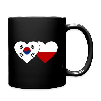 Südkorea Polen Flagge Herz - Tasse einfarbig - Schwarz - Rechts