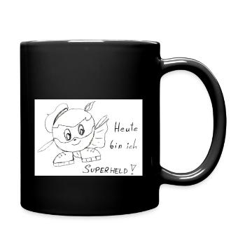 Superheld - Tasse einfarbig - Schwarz - Rechts