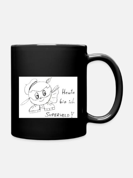 Superheld - Tasse einfarbig - Schwarz