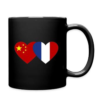 China France Heart Flag - Full Colour Mug - black - Right