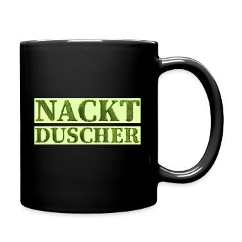 Nackt Duscher, Nacktduscher - Tasse einfarbig - Schwarz - Rechts