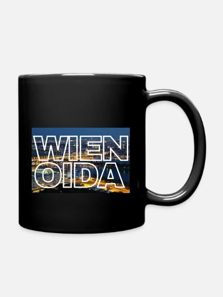 Wien oida - Tasse einfarbig - Schwarz