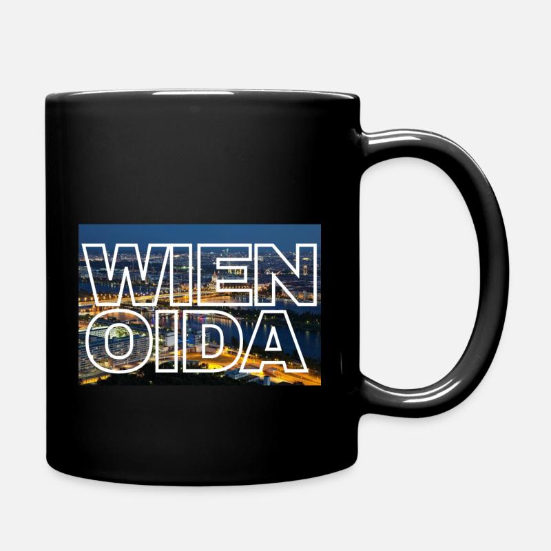 Wien oida - Tasse einfarbig - Schwarz