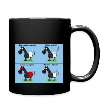 Zebra - Tasse einfarbig - Schwarz - Rechts