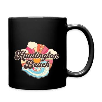 Huntington Beach California Retro - Full Colour Mug - black - Right