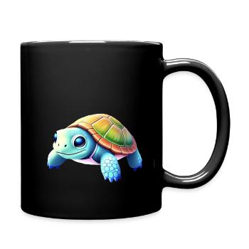 Schildkröte - Tasse einfarbig - Schwarz - Rechts