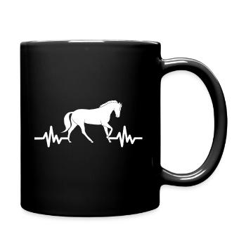 Heartbeat - Horse Stallion Mare Ross Equestrian - Full Colour Mug - black - Right