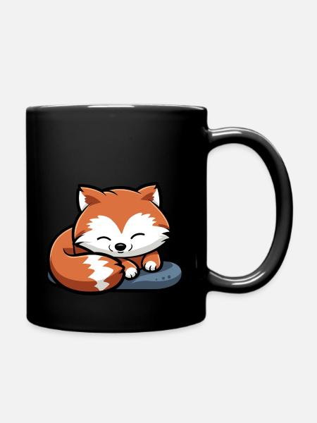 Panda roux endormi sur la pierre - Mug uni - noir