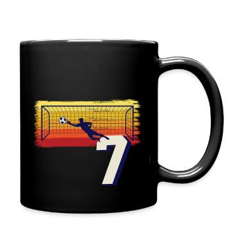 Fußball Torwart 7. Geburtstag Keeper - Tasse einfarbig - Schwarz - Rechts