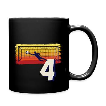 Fußball Torwart 4. Geburtstag Keeper - Tasse einfarbig - Schwarz - Rechts
