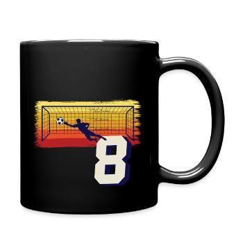 Fußball Torwart 8. Geburtstag Keeper - Tasse einfarbig - Schwarz - Rechts