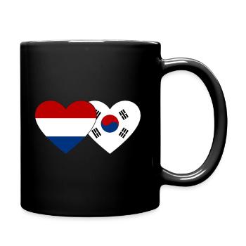 Holland Südkorea Flagge Herz - Tasse einfarbig - Schwarz - Rechts