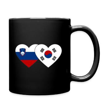 Slowenien Südkorea Flagge Herz - Tasse einfarbig - Schwarz - Rechts