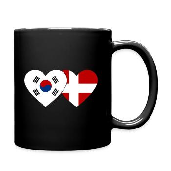 Südkorea Dänemark Flagge Herz - Tasse einfarbig - Schwarz - Rechts