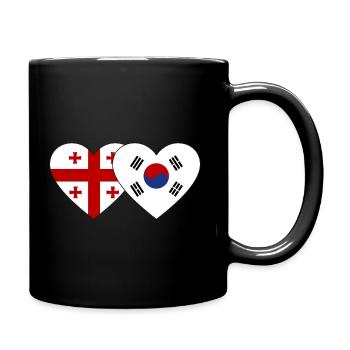 Géorgie Corée du Sud Drapeau Coeur - Mug uni - noir - Droite