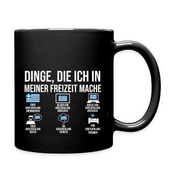 Griechen Grieche Griechenland - Tasse einfarbig - Schwarz - Rechts
