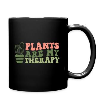 Plants Are My Therapy - Full Colour Mug - black - Right
