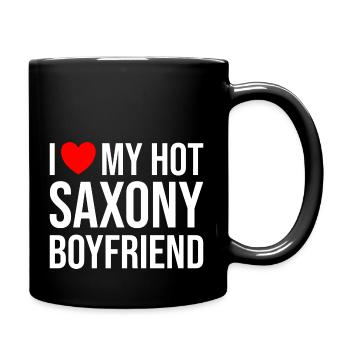 Sachsen Beziehung Liebe - Tasse einfarbig - Schwarz - Rechts