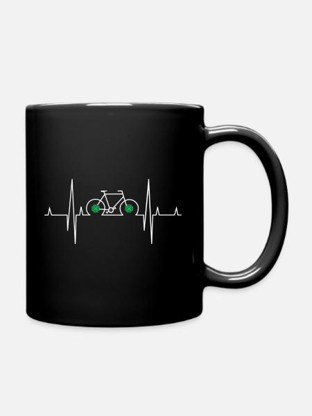herzschlag fahrrad - Tasse einfarbig - Schwarz