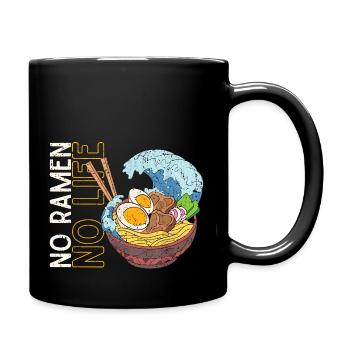 Keine Ramen, kein Leben, lustige japanische Nudeln - Tasse einfarbig - Schwarz - Rechts
