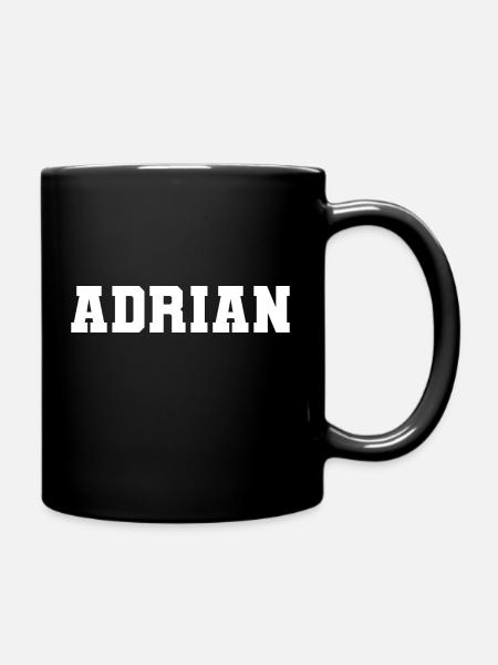 Name - Adrian - Tasse einfarbig - Schwarz