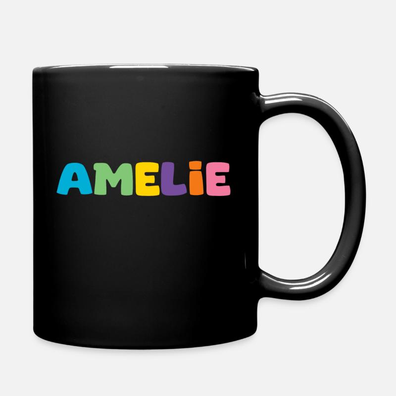 Name - Amelie - Tasse einfarbig - Schwarz