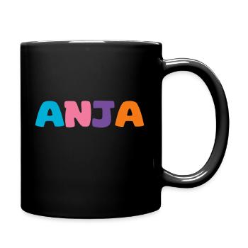 Name - Anja - Tasse einfarbig - Schwarz - Rechts