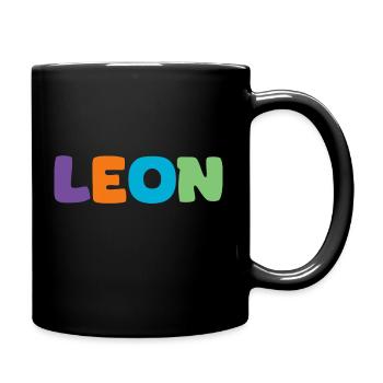 Name - Leon - Tasse einfarbig - Schwarz - Rechts