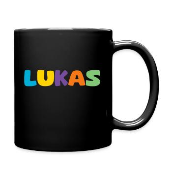 Name - Lukas - Tasse einfarbig - Schwarz - Rechts