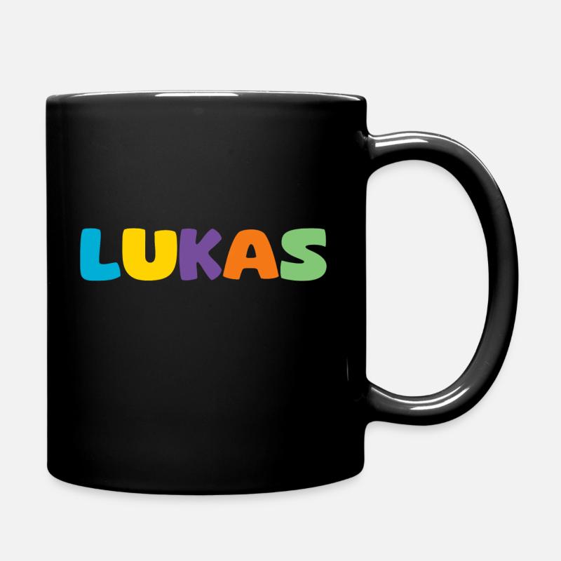 Name - Lukas - Tasse einfarbig - Schwarz
