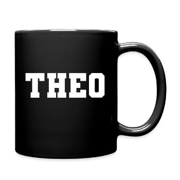 Name - Theo - Tasse einfarbig - Schwarz - Rechts