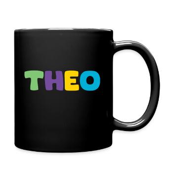 Name - Theo - Tasse einfarbig - Schwarz - Rechts