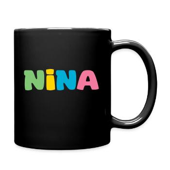Name - Nina - Tasse einfarbig - Schwarz - Rechts