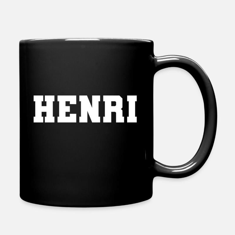 Name - Henri - Tasse einfarbig - Schwarz