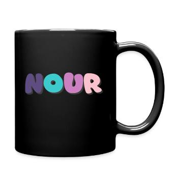 Name - Nour - Tasse einfarbig - Schwarz - Rechts