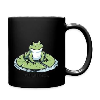 Frog on lily pad - Full Colour Mug - black - Right