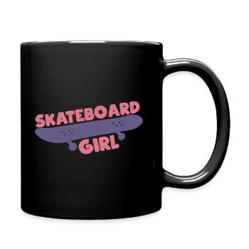 Fille de skateboard - Mug uni - noir - Droite