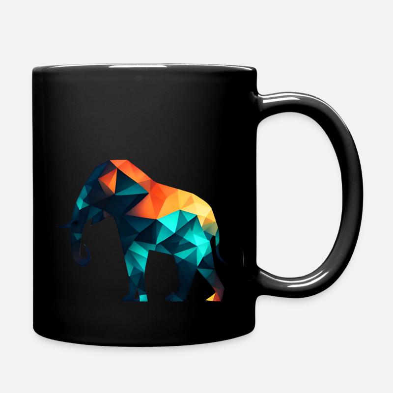 Geometrischer Elefant - Tasse einfarbig - Schwarz