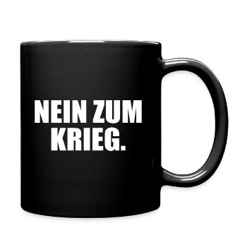 Nein zum krieg - Tasse einfarbig - Schwarz - Rechts