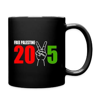Free palestine 2025 - Tasse einfarbig - Schwarz - Rechts