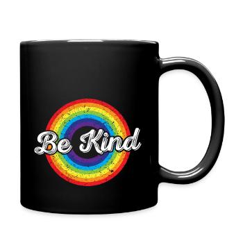 LGBTQ Be Kind Gay Pride LGBT Ally Regenbogenflagge - Tasse einfarbig - Schwarz - Rechts