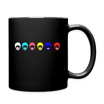 Bunte Köpfe - Tasse einfarbig - Schwarz - Rechts