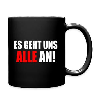 Es geht uns alle an - Tasse einfarbig - Schwarz - Rechts