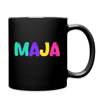 Name - Maja - Tasse einfarbig - Schwarz - Rechts