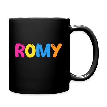 Name - Romy - Tasse einfarbig - Schwarz - Rechts