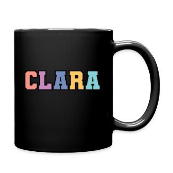 Name - Clara - Tasse einfarbig - Schwarz - Rechts