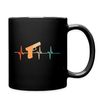 Herzschlag-Pistole - Tasse einfarbig - Schwarz - Rechts
