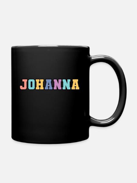 Name - Johanna - Ensfarvet krus - sort
