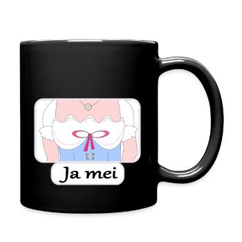 Ja mei - Tasse einfarbig - Schwarz - Rechts